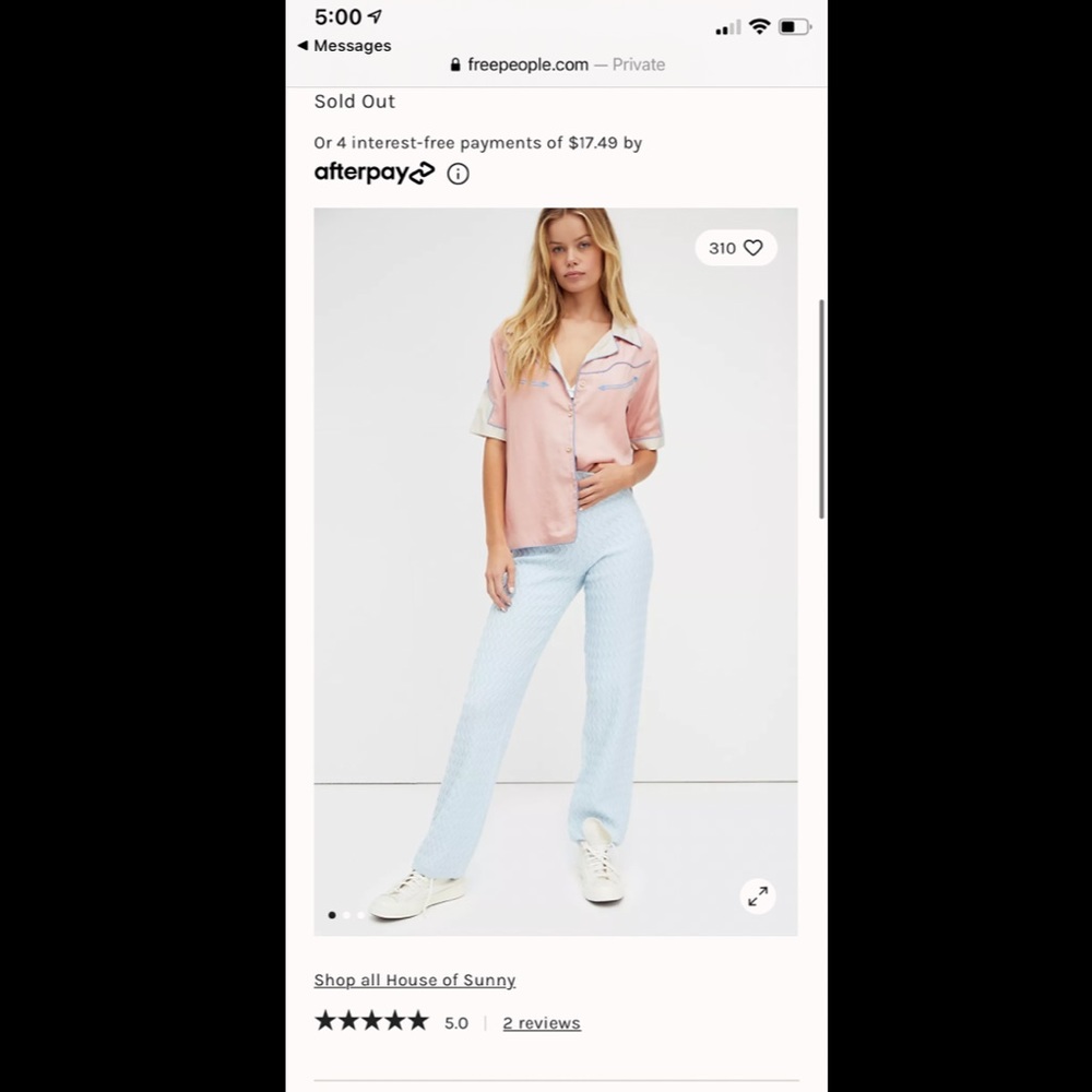 House of sunny pacific pants (blue sweater/knit)